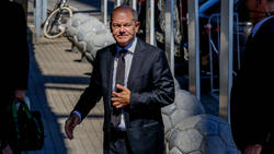 Bundeskanzler Olaf Scholz war bei der Seeler-Trauerfeier zu Gast